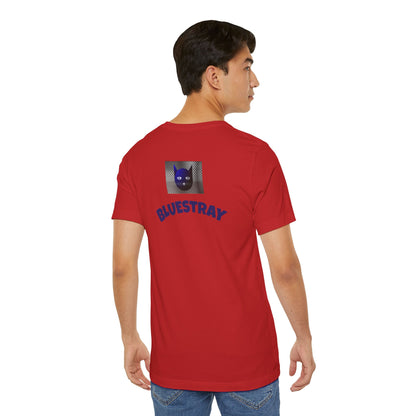 Bluestray Cat Graphic T-Shirt — Retro Blue Cat Logo Tee