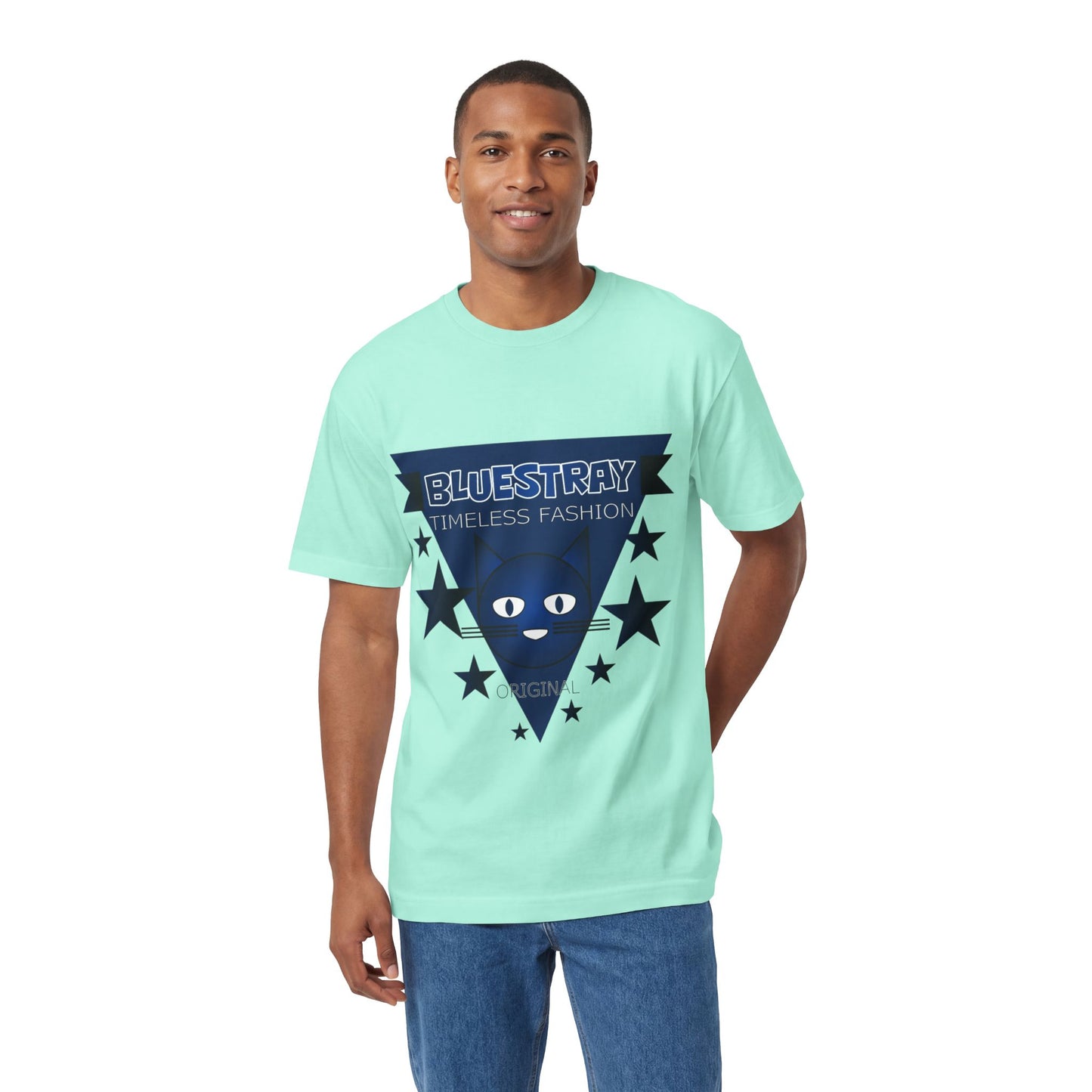 Bluestray Timeless Fashion Tee — Vintage Cat Triangle Logo T‑Shirt