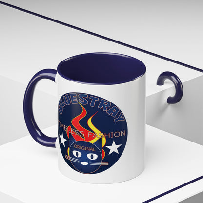 Bluestray Timeless Fashion Accent Coffee Mug — Retro Cat Logo 11/15oz