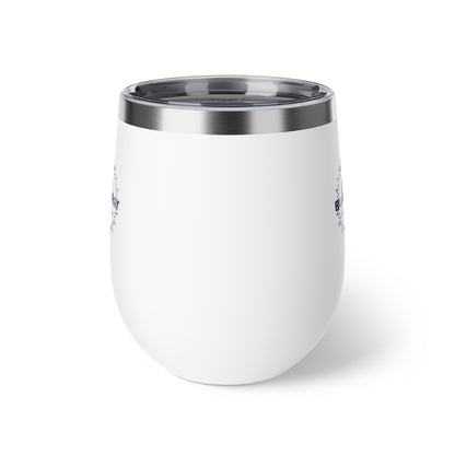 12oz Insulated Copper Tumbler — Vacuum Wine Cup with Leak-Resistant Lid (Bluestray Logo)