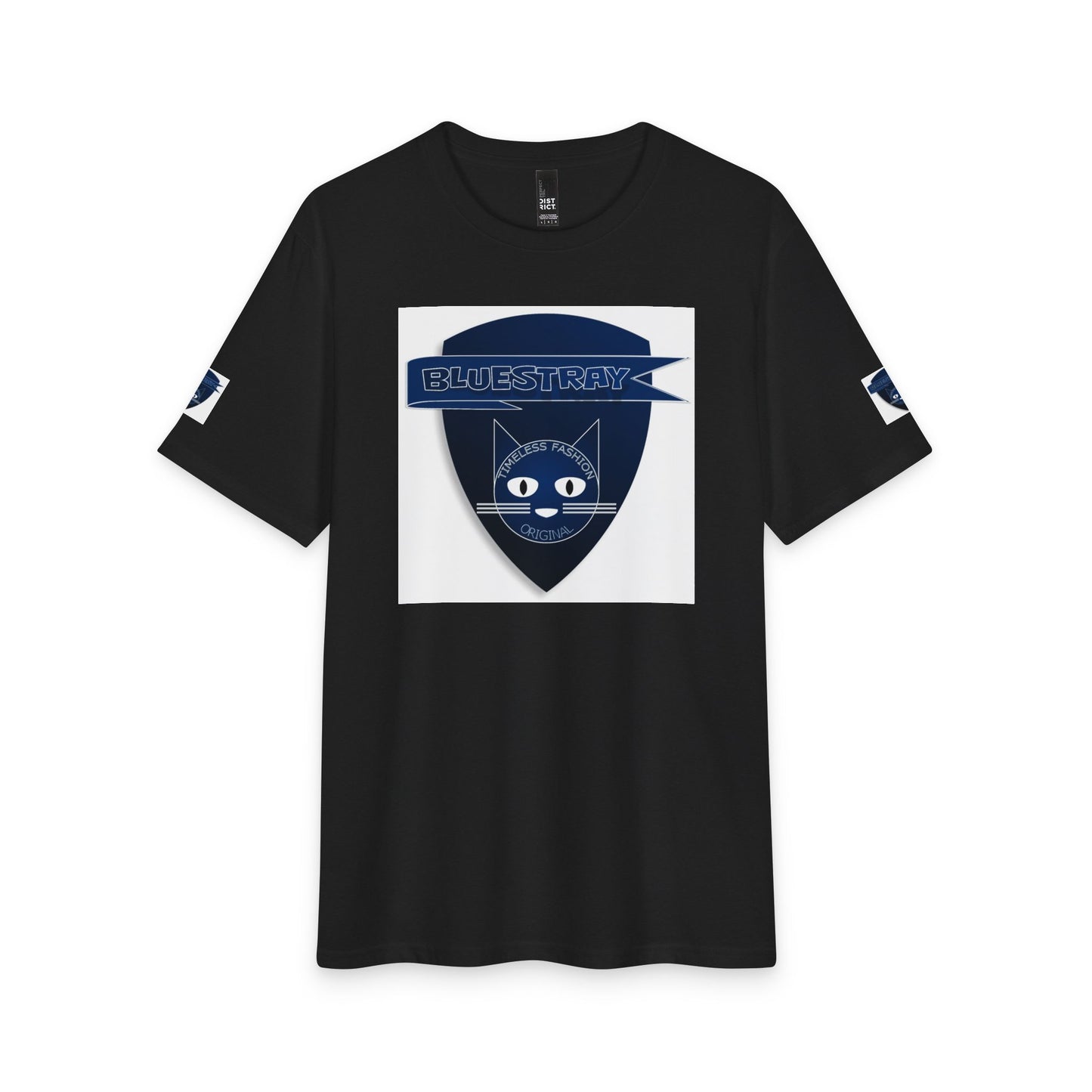 Bluestray Cat Shield T-Shirt — Retro Navy Crest Tee