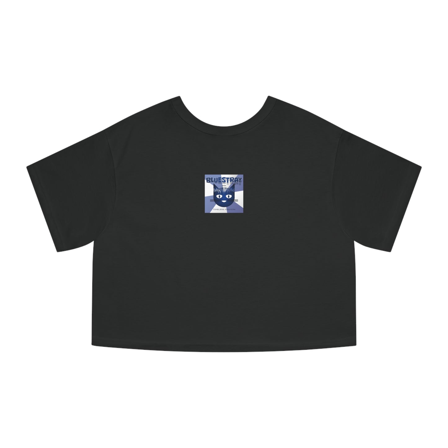 Bluestray Cat Graphic Cropped Tee — Vintage-Inspired Women's Champion Shirt