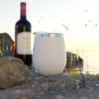12oz Insulated Copper Tumbler — Vacuum Wine Cup with Leak-Resistant Lid (Bluestray Logo)
