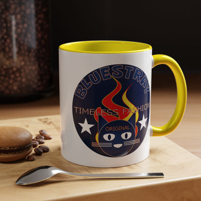 Bluestray Timeless Fashion Accent Coffee Mug — Retro Cat Logo 11/15oz