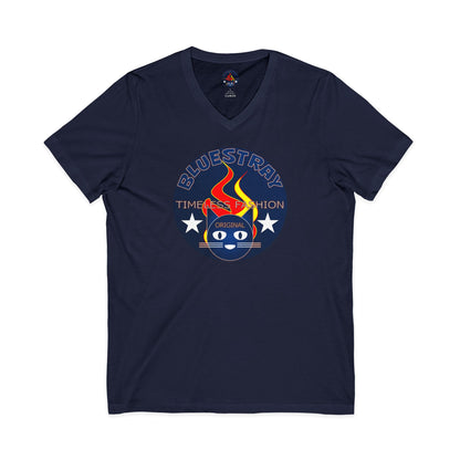 Time Station Equestrian Bluestray Cat V-Neck Tee