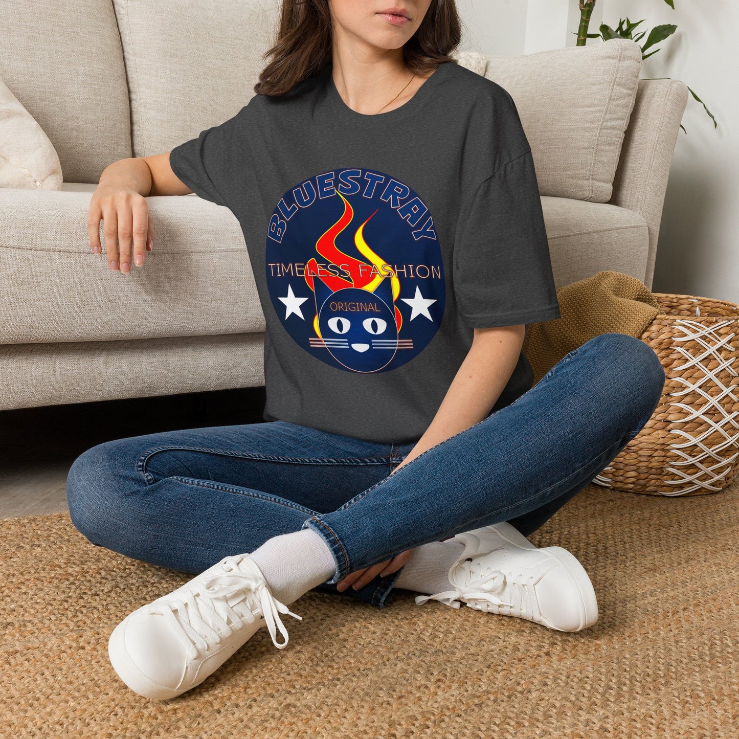 Bluestray 'Timeless Fashion' Graphic T-Shirt — Retro Flame Logo Tee