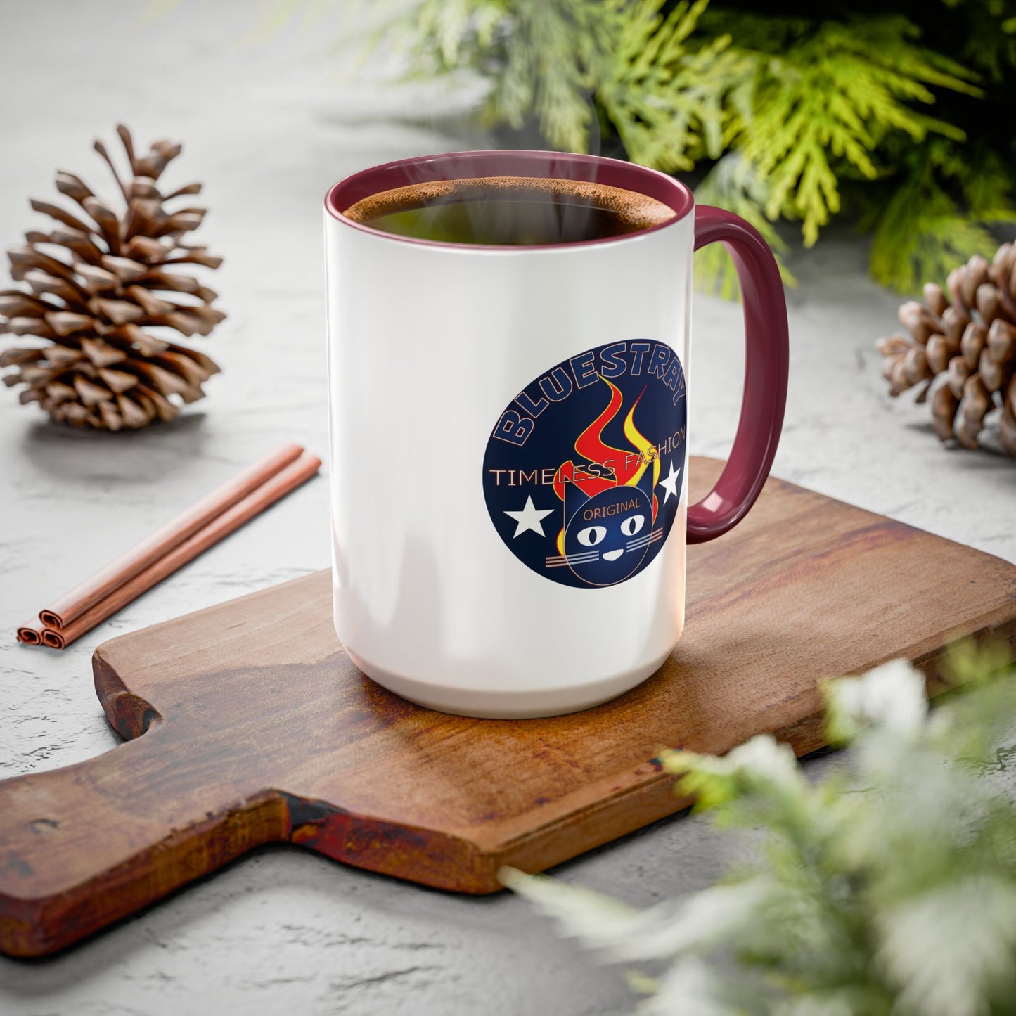 Bluestray Cat Logo Mug — Colorful 11oz/15oz Ceramic Coffee Cup