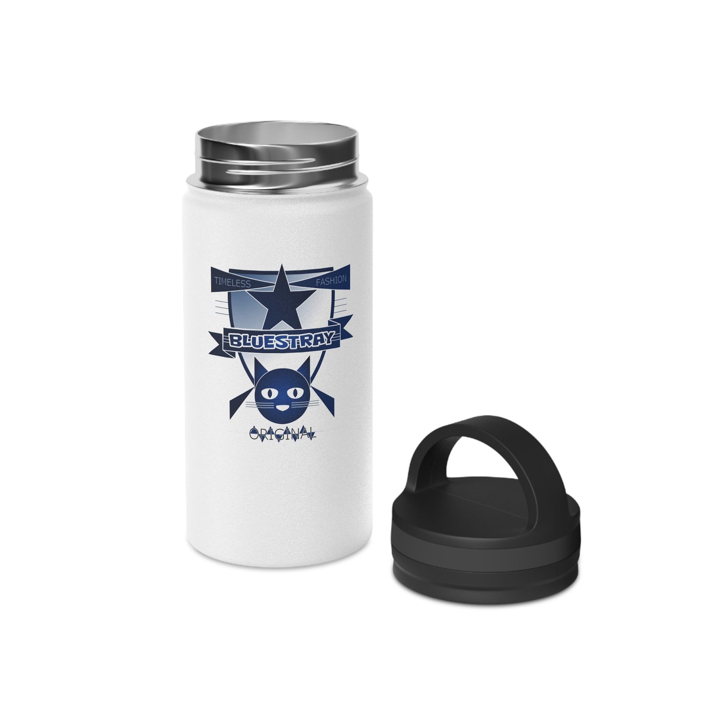 Bluestray Star Cat Stainless Steel Water Bottle — Insulated Travel Bottle with Handle Lid