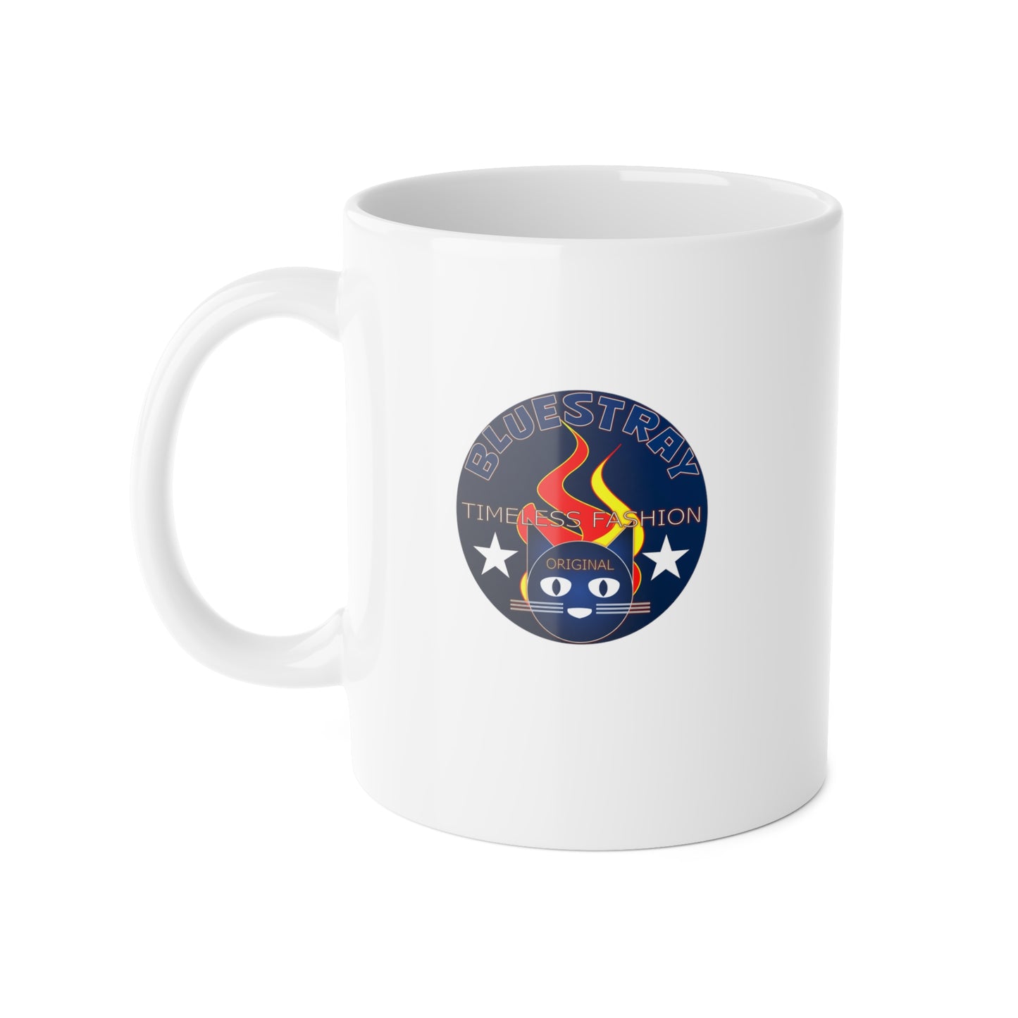 Bluestray Retro Flame Cat Ceramic Mug — 11oz Coffee Cup