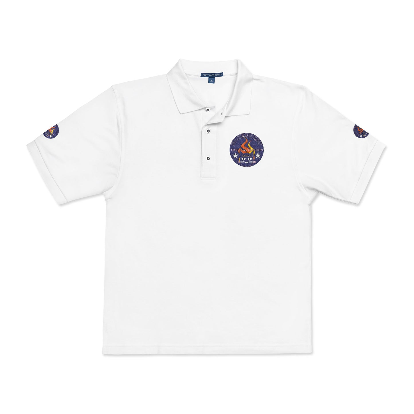 Embroidered Campfire Badge Polo — Outdoor Adventure Bluestray Logo Shirt