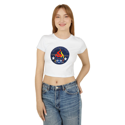 Women’s Baby Tee — Bluestray Flame Cat Logo Crop Top