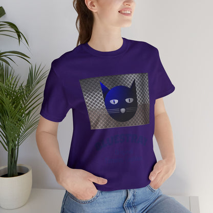 Bluestray Cat Graphic T-Shirt — Retro Blue Cat Logo Tee