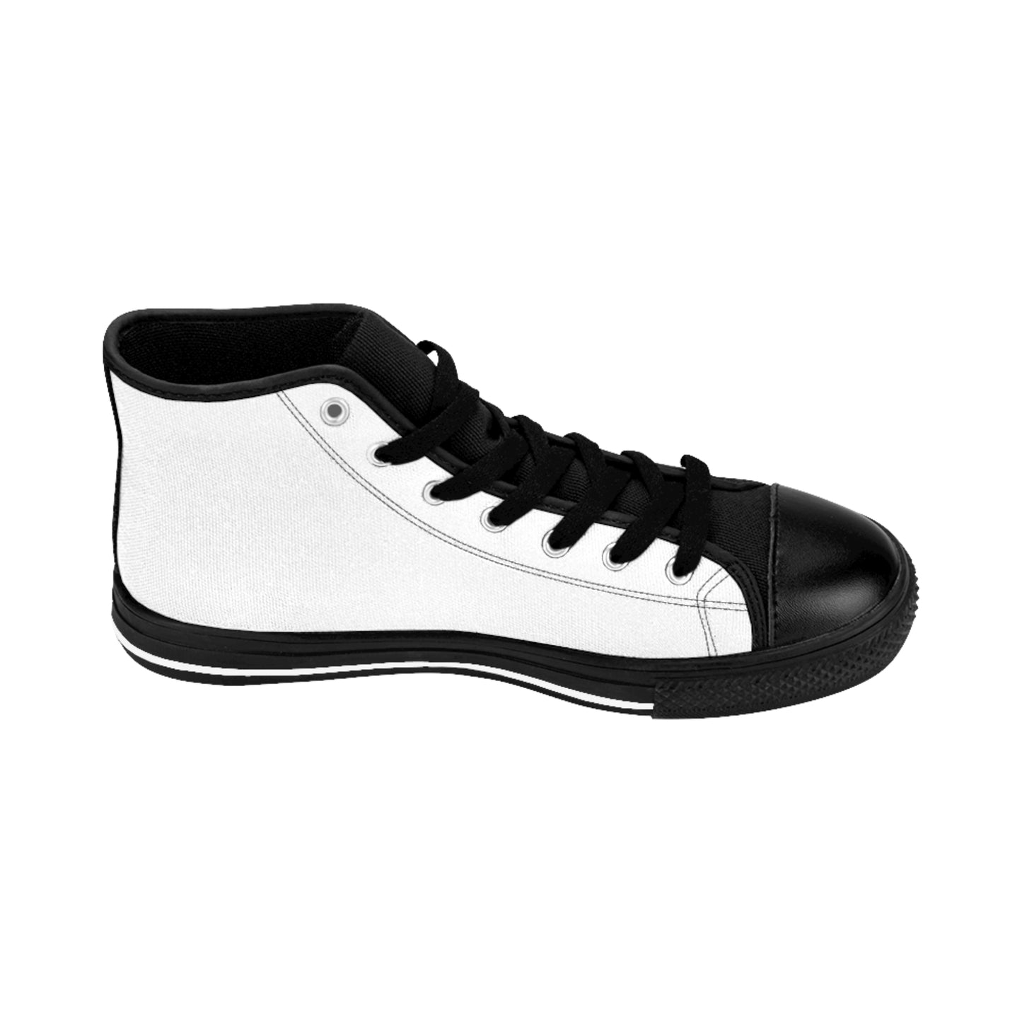 Women's Classic Sneakers — White High-Top with Bluestray Cat Patch