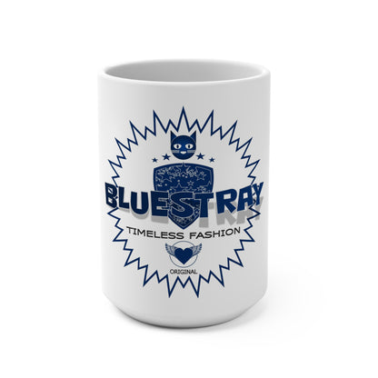 Bluestray 15oz Ceramic Mug — 'Timeless Fashion' Retro Cat Logo