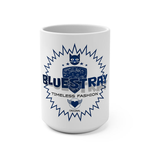 Bluestray 15oz Ceramic Mug — 'Timeless Fashion' Retro Cat Logo