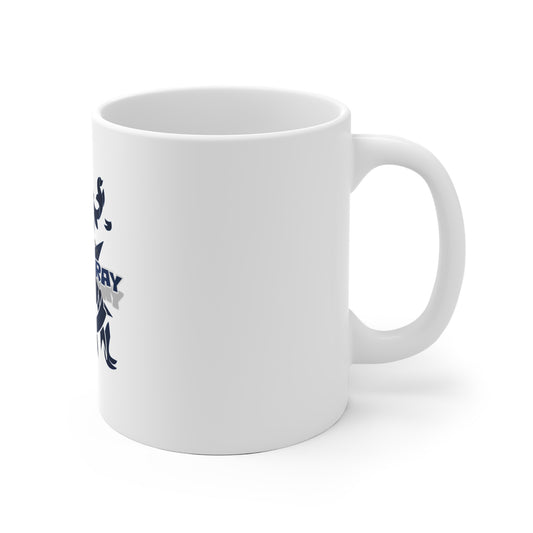 Bluestray Logo Ceramic Mug — Branded Navy Crest Coffee Cup