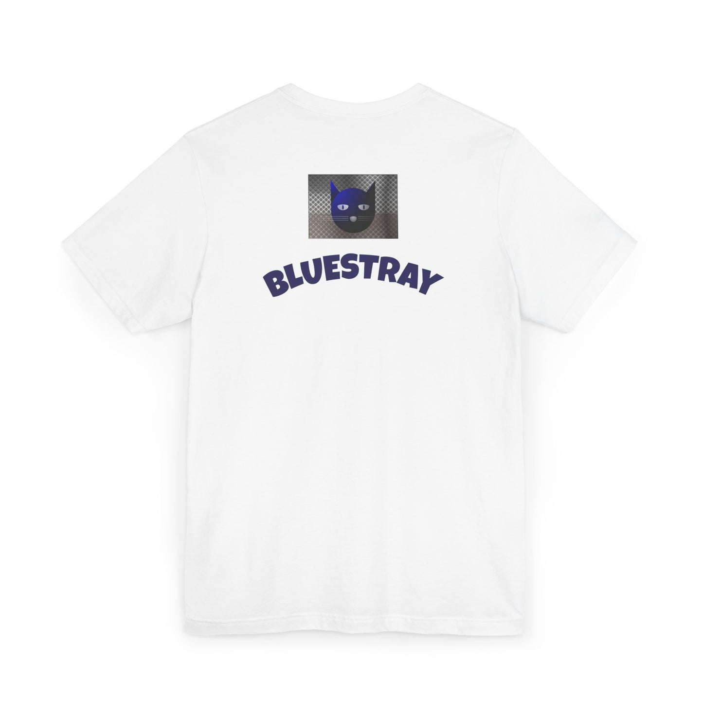 Bluestray Cat Graphic T-Shirt — Retro Blue Cat Logo Tee