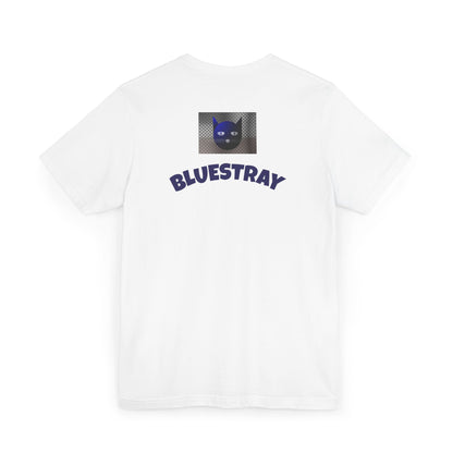 Bluestray Cat Graphic T-Shirt — Retro Blue Cat Logo Tee