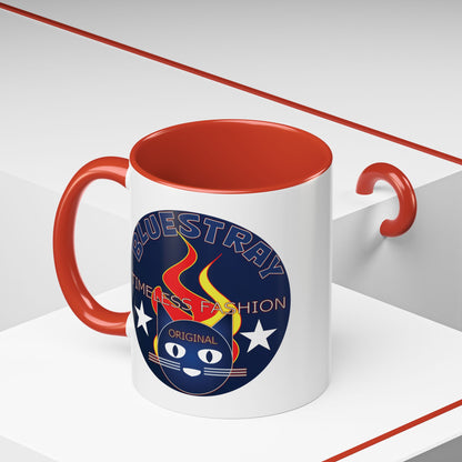 Bluestray Timeless Fashion Accent Coffee Mug — Retro Cat Logo 11/15oz