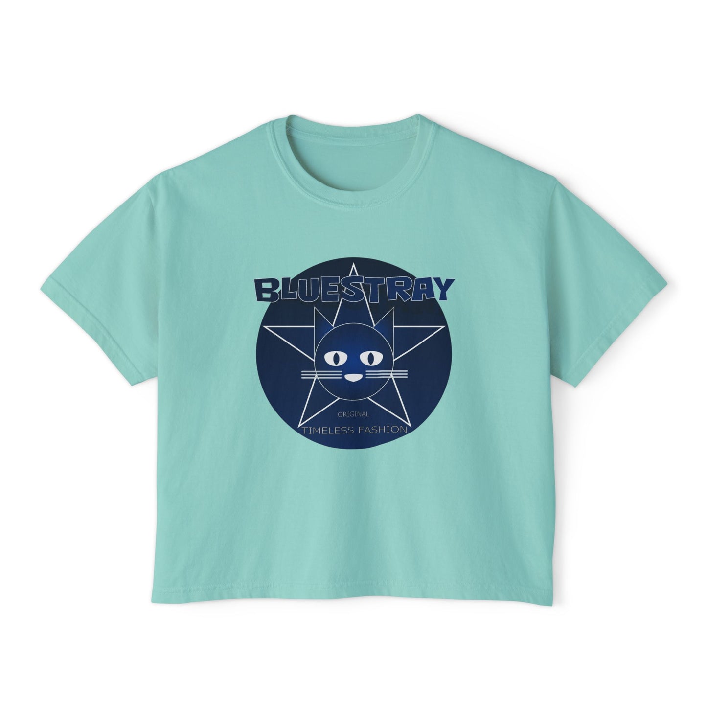 Bluestray Cat Graphic Tee — Women's Boxy Casual Top