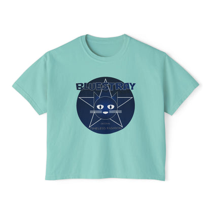Bluestray Cat Graphic Tee — Women's Boxy Casual Top