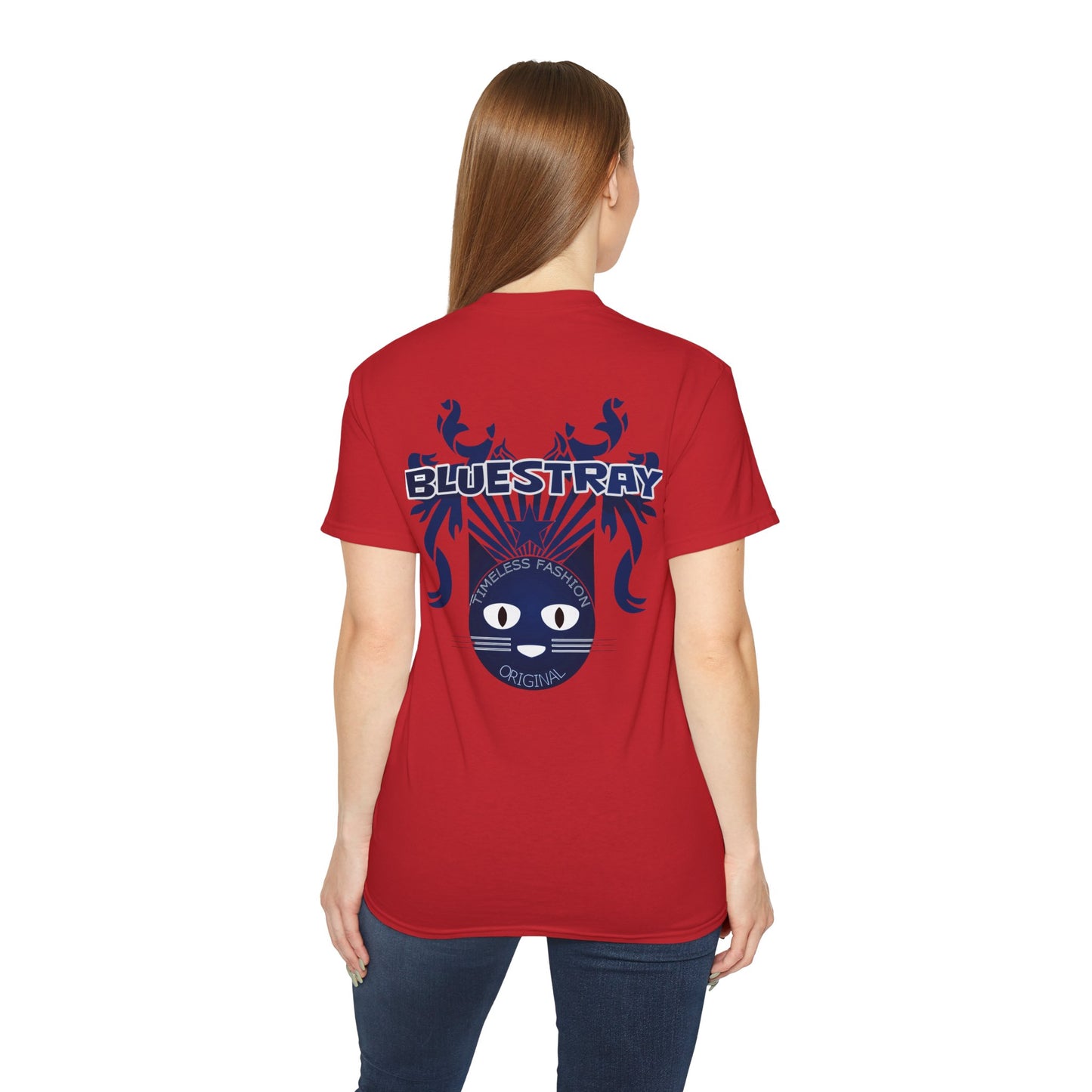Bluestray Cat Graphic Tee — Retro Nautical Cat Design