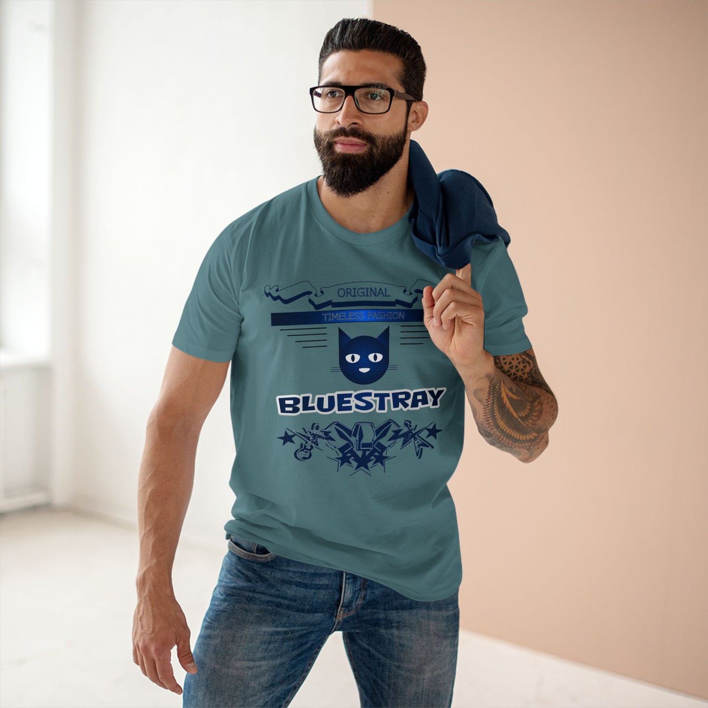 Bluestray Graphic Tee — Retro Cat Logo T-Shirt