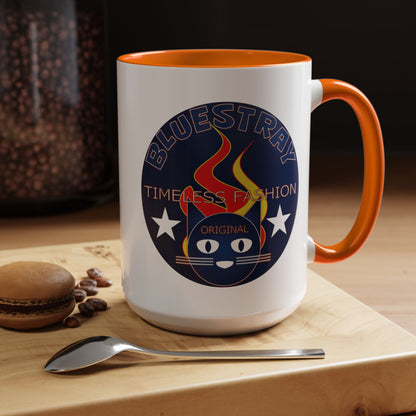 Bluestray Timeless Fashion Accent Coffee Mug — Retro Cat Logo 11/15oz