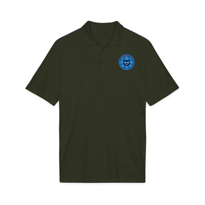 Embroidered Bluestray Cat Patch Polo Shirt — Cute Cat Logo Performance Golf Polo