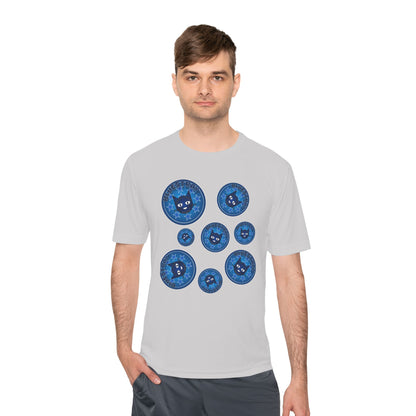Blue Cat Galaxy Tee — "Bluestray" Graphic Moisture-Wicking Shirt