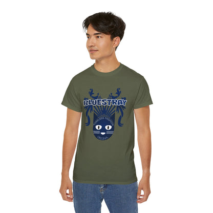 Bluestray Cat Graphic Tee — Retro Nautical Cat Design