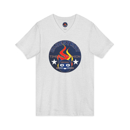 Time Station Equestrian Bluestray Cat V-Neck Tee