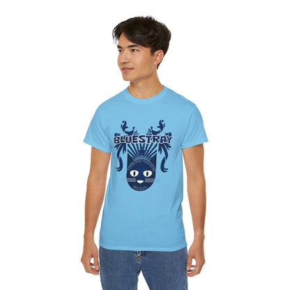 Bluestray Cat Graphic Tee — Retro Nautical Cat Design