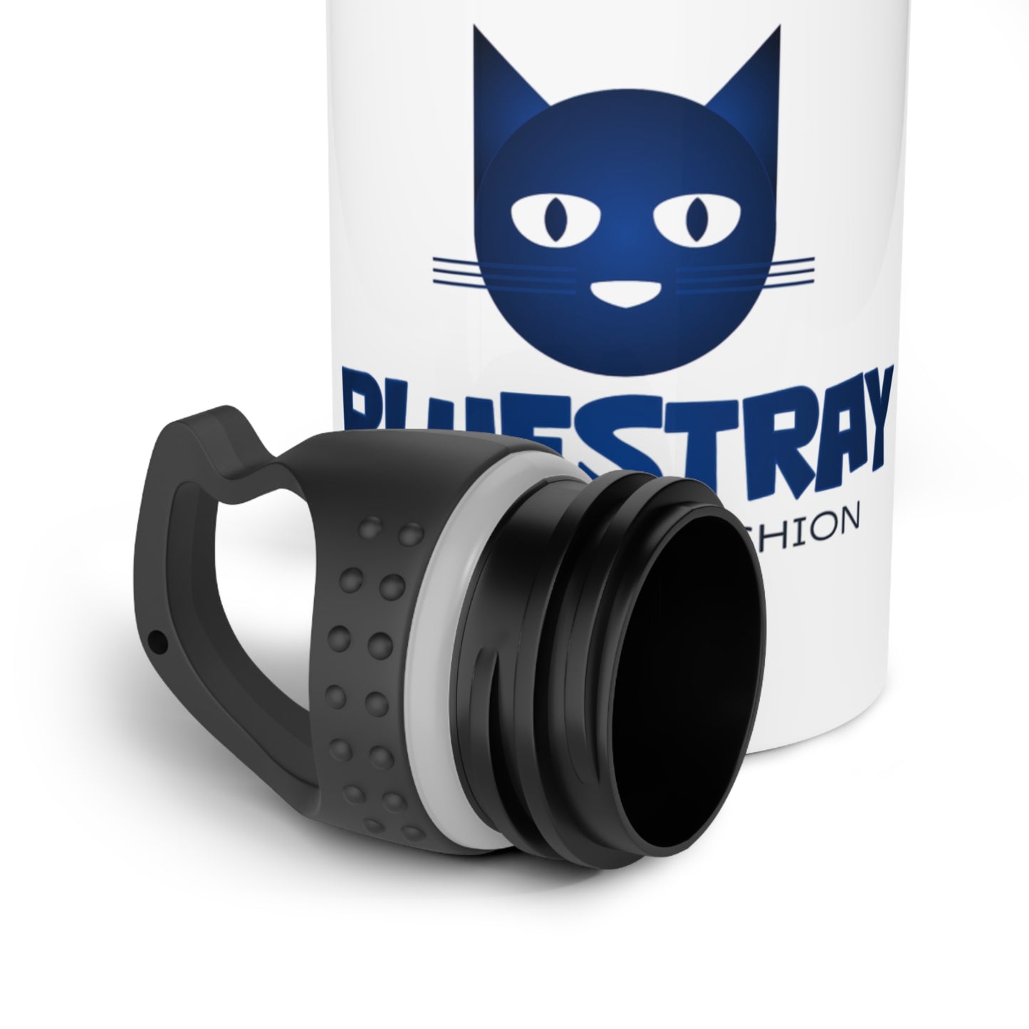 Bluestray Logo Stainless Steel Water Bottle — Timeless Fashion Cat Design