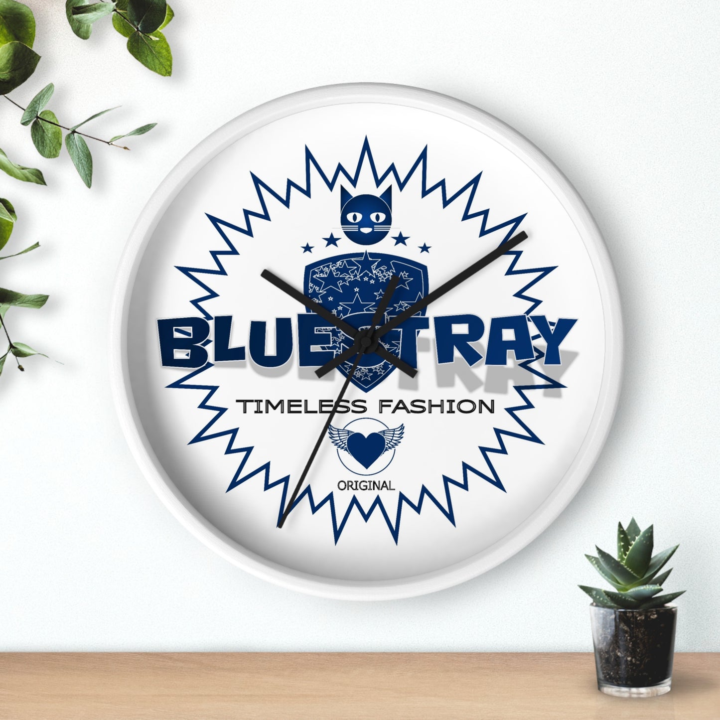 Bluestray Timeless Fashion Wall Clock — Modern Logo Decorative Clock