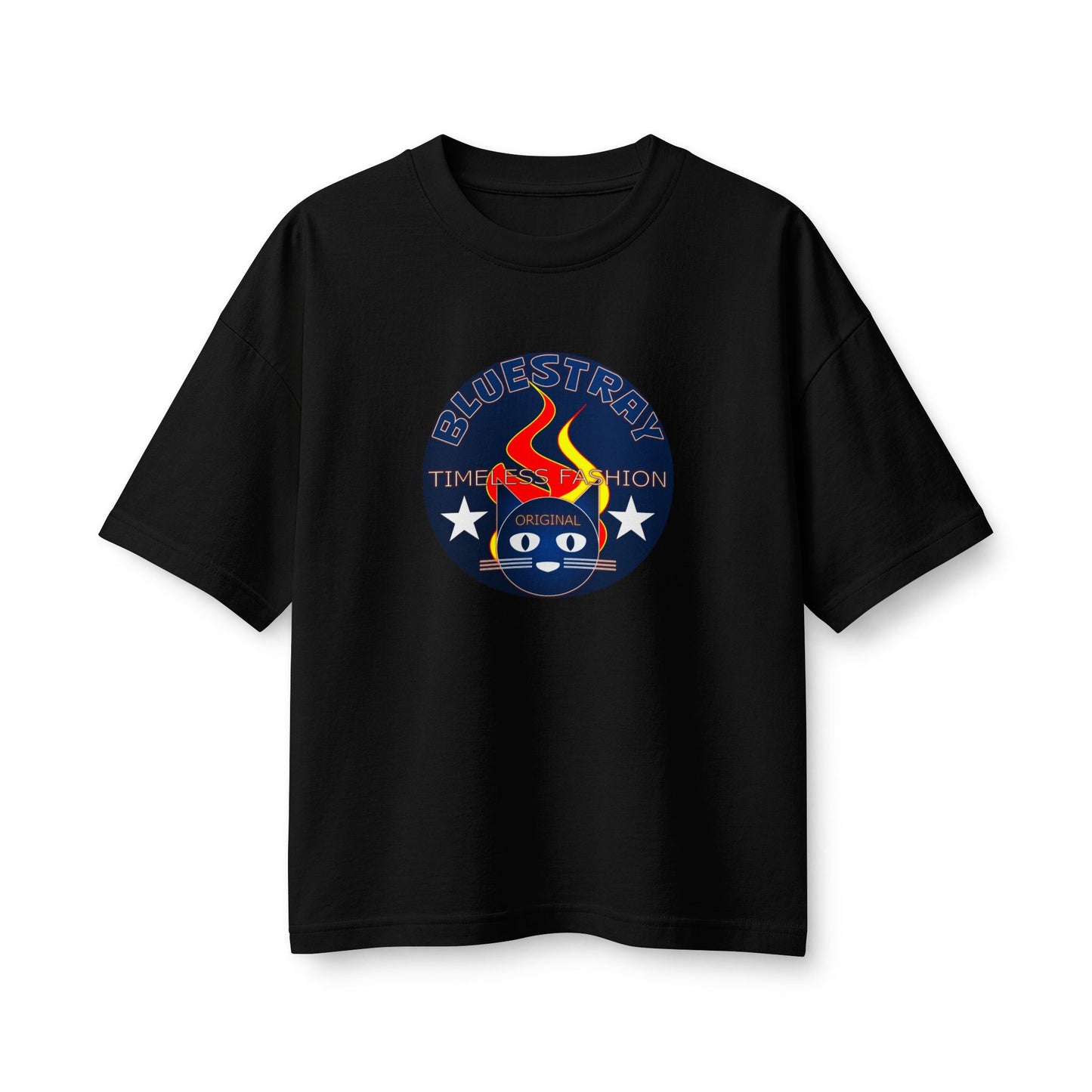 Bluestray Flame Mascot T-Shirt — Retro Campfire Logo Tee