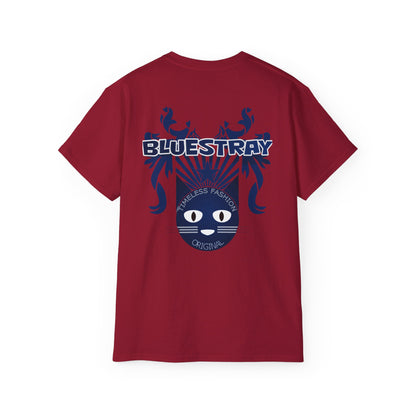 Bluestray Cat Graphic Tee — Retro Nautical Cat Design