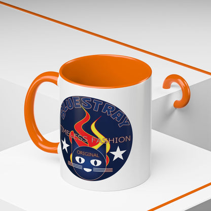 Bluestray Timeless Fashion Accent Coffee Mug — Retro Cat Logo 11/15oz