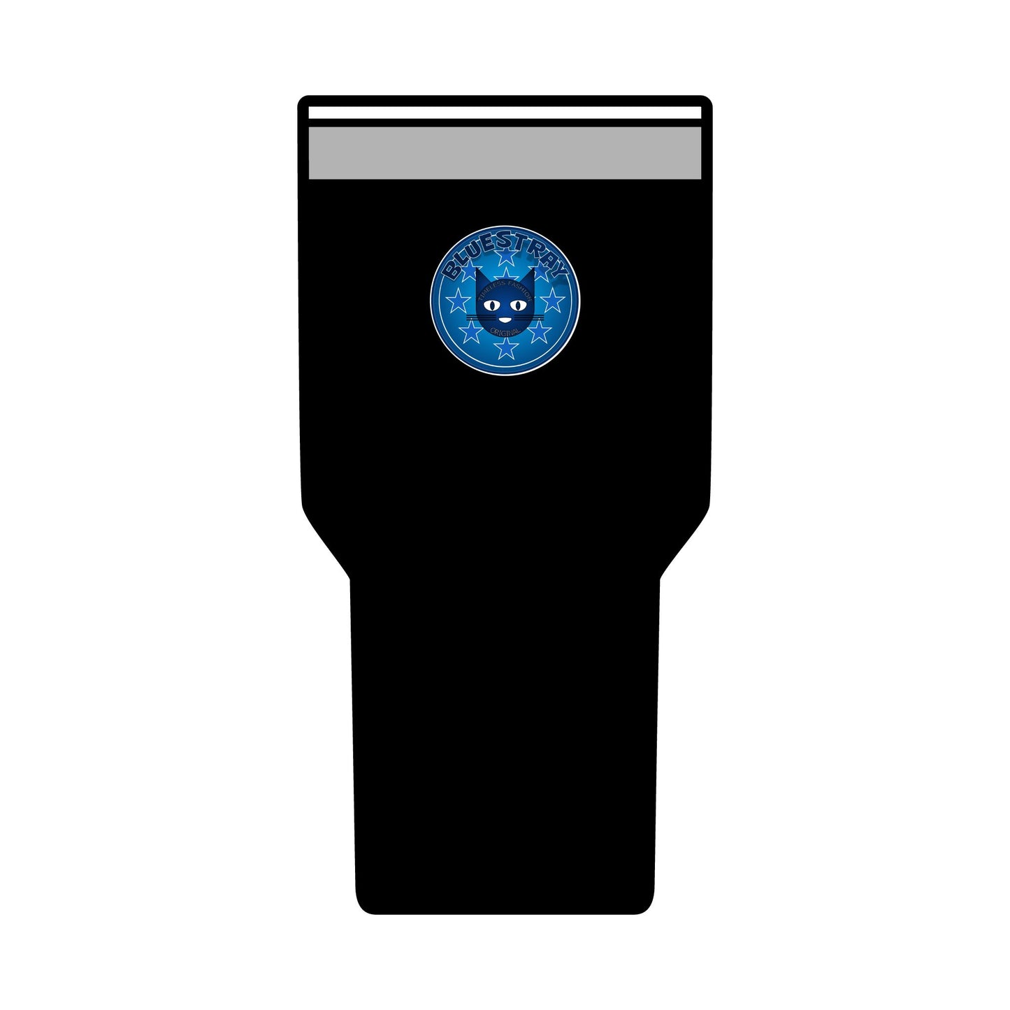 30oz Insulated Tumbler — Coral Drink Cup with Bluestray Cat Sticker