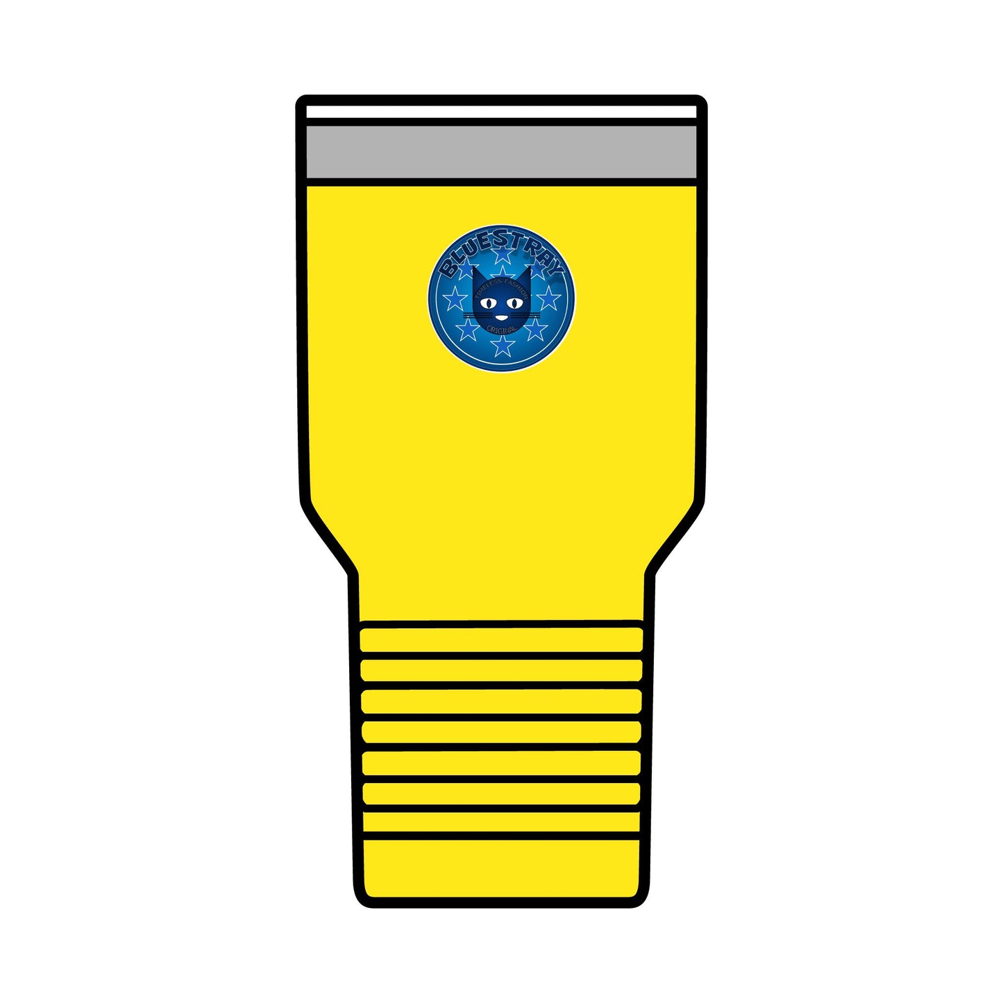 30oz Insulated Tumbler — Coral Drink Cup with Bluestray Cat Sticker