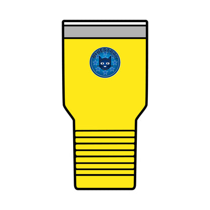 30oz Insulated Tumbler — Coral Drink Cup with Bluestray Cat Sticker