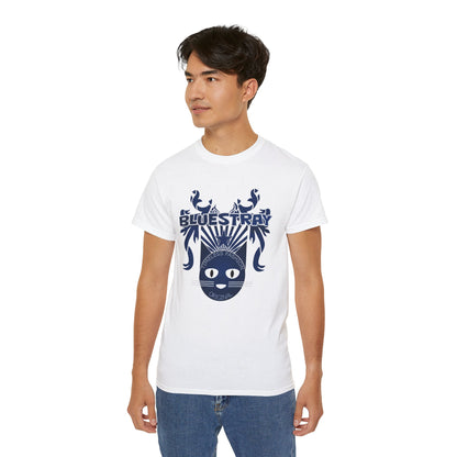 Bluestray Cat Graphic Tee — Retro Nautical Cat Design
