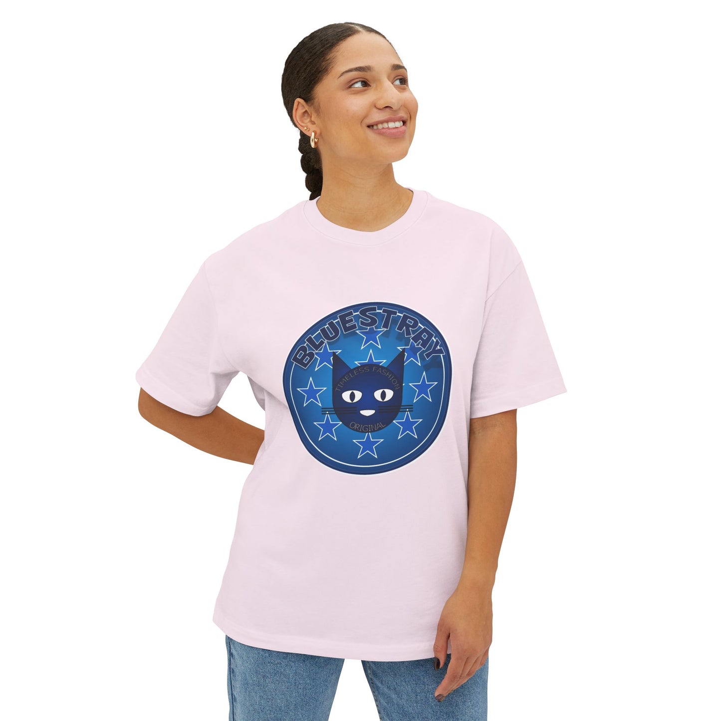 Blue Cat Stars Tee — "Bluestray" Graphic T-Shirt