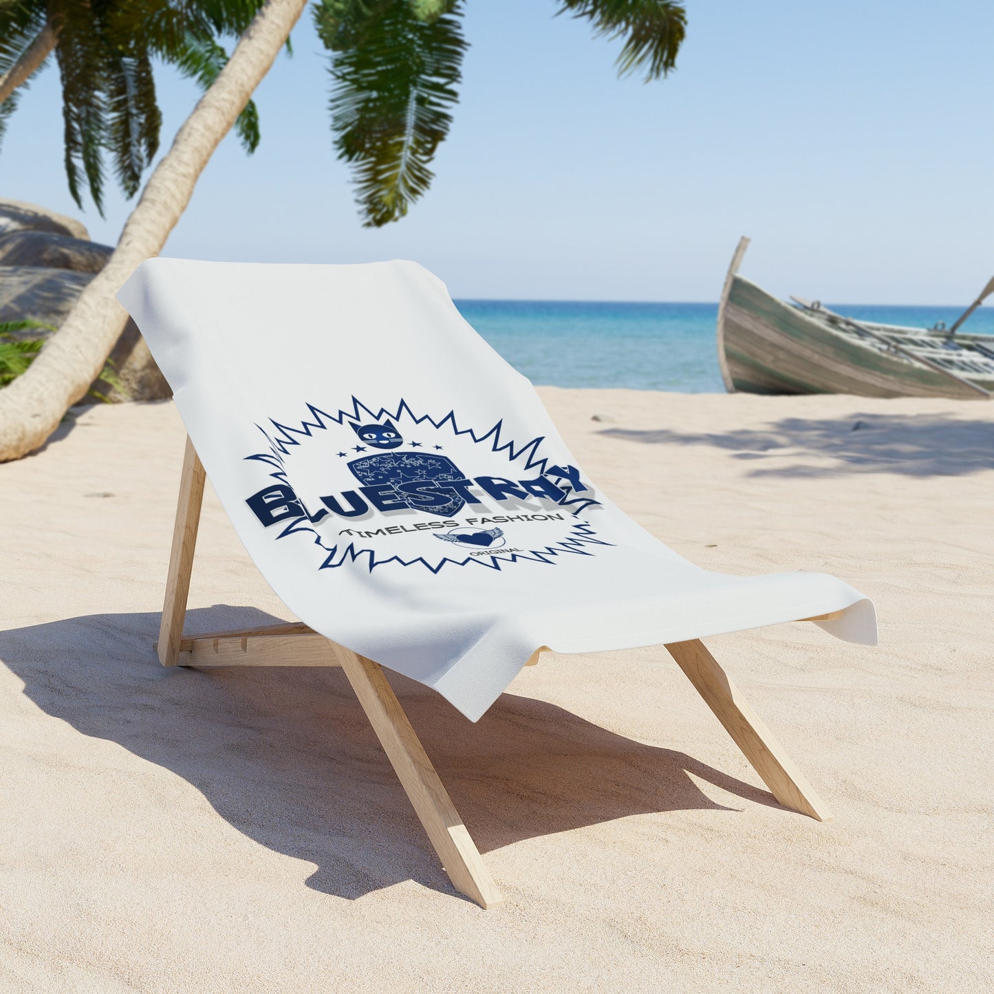 Beach Towel — Vintage Nautical Bluestray Logo Beach Towel