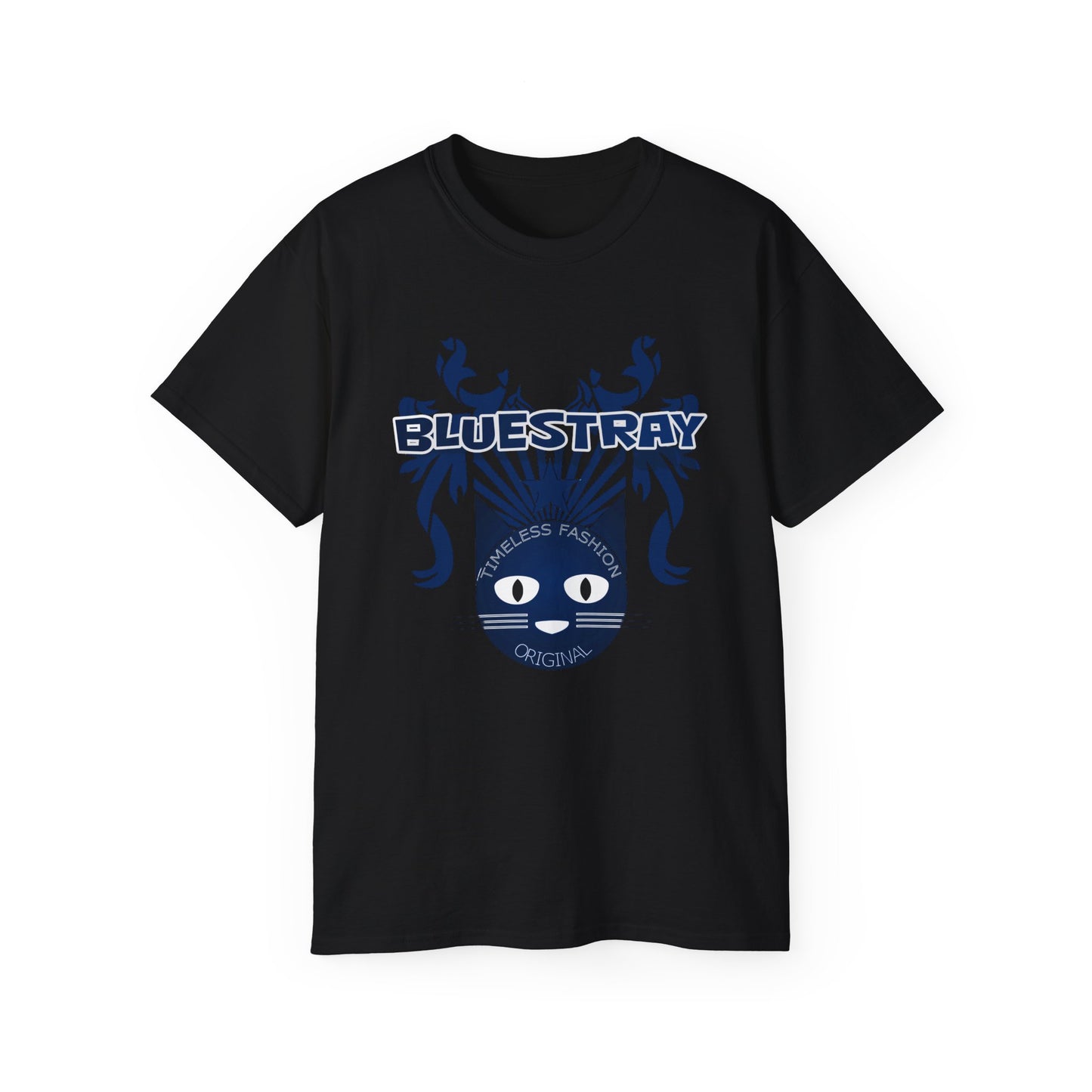 Bluestray Cat Graphic Tee — Retro Nautical Cat Design