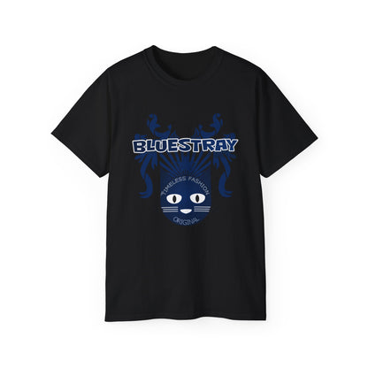 Bluestray Cat Graphic Tee — Retro Nautical Cat Design