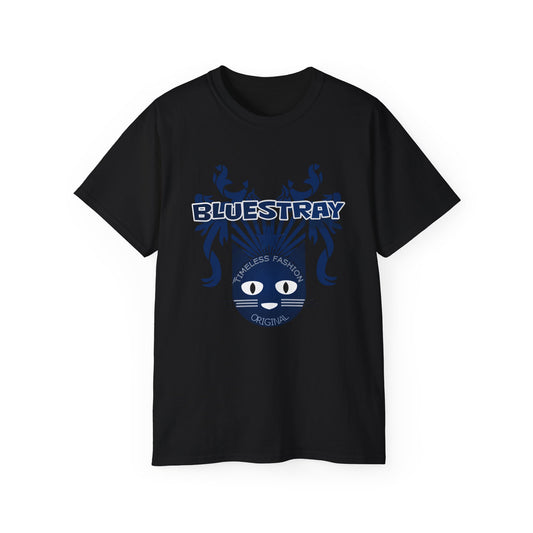 Bluestray Cat Graphic Tee — Retro Nautical Cat Design
