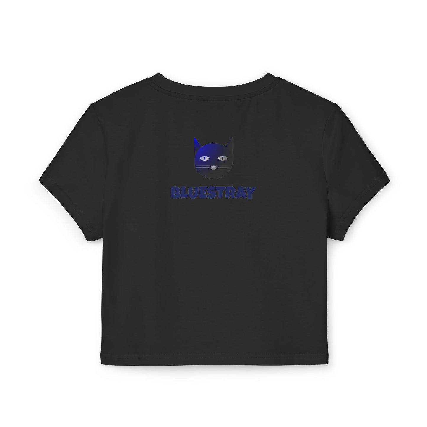 Women's Baby Tee — 'Bluestray' Cat Graphic Crop Top
