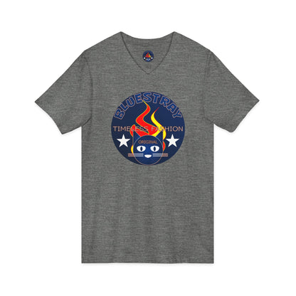 Time Station Equestrian Bluestray Cat V-Neck Tee
