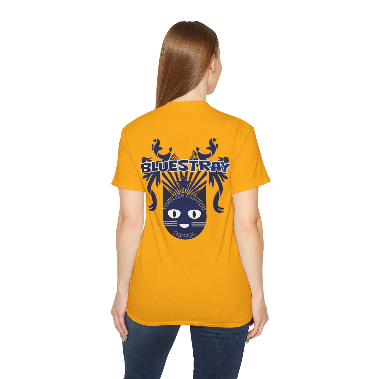 Bluestray Cat Graphic Tee — Retro Nautical Cat Design
